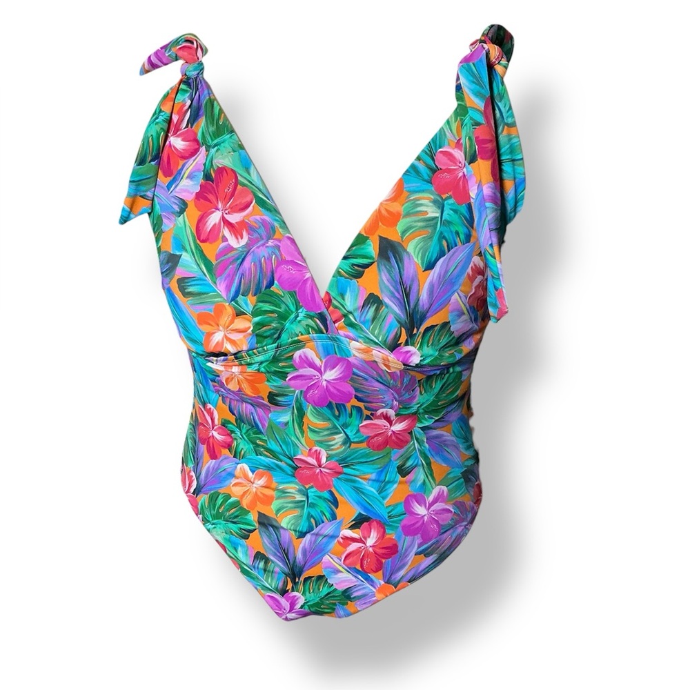Tropical floral one piece swimsuit - Picture 2 of 6